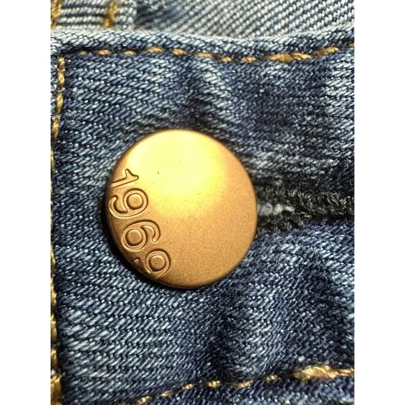 Gap 1969 Jeans Womens 29 Blue Always Skinny Distressed Denim Stretch Mid Rise